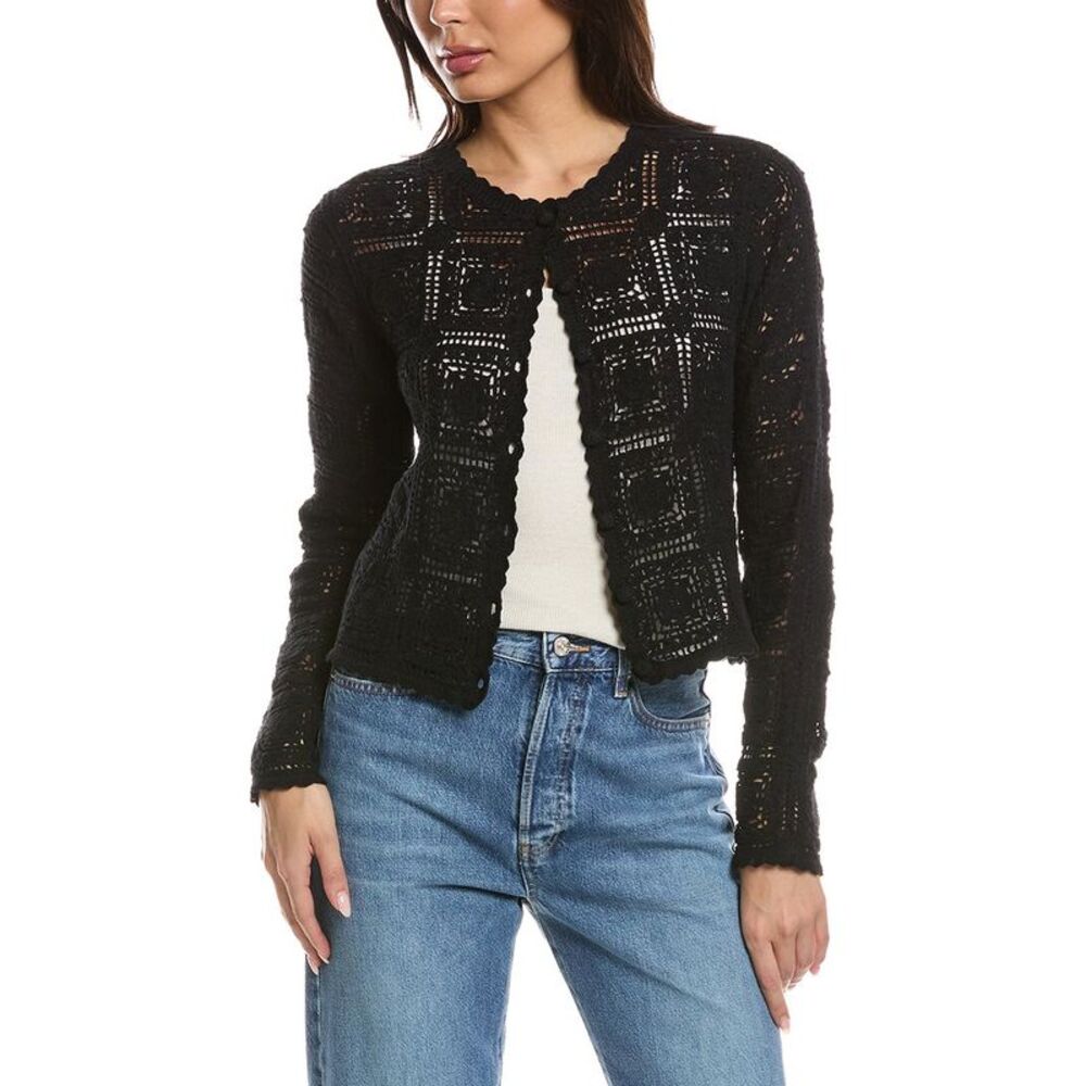 Frame Denim Womens Frame The Crochet Cardigan